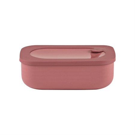 lunch box rettangolare con contenitore rosso malva